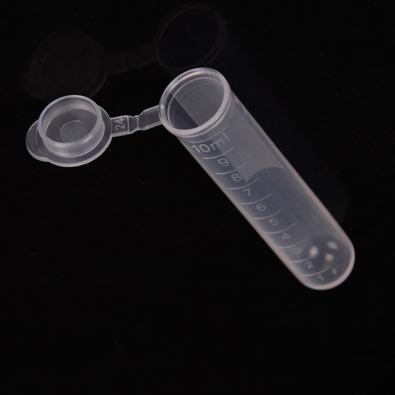 Tubo de teste plástico transparente com tampa 10 ml | Seeds Shop Store