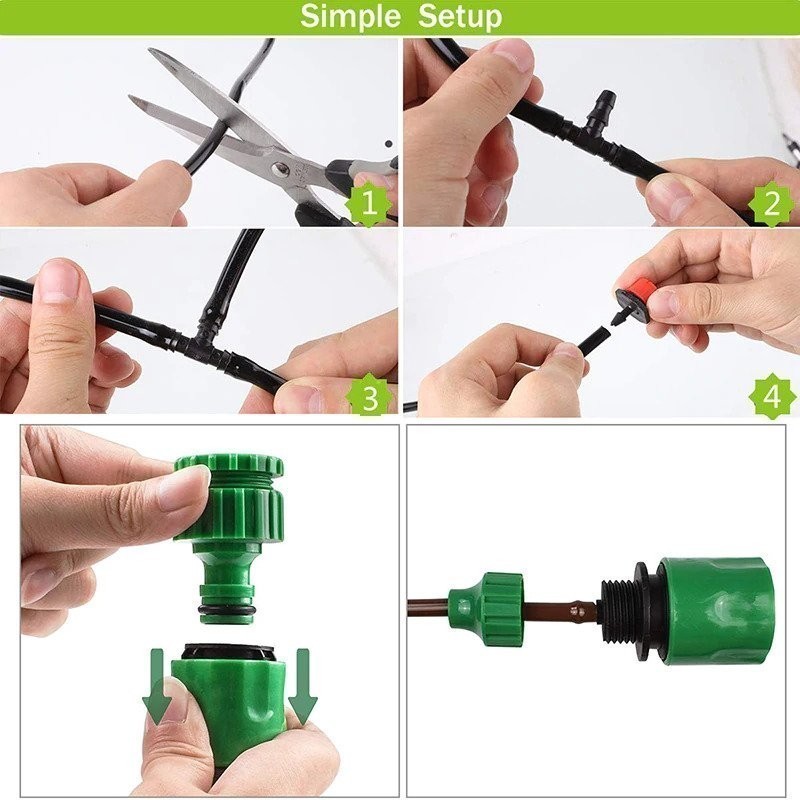 Tropfbewässerungssystem, automatische Bewässerung mit einstellbaren Tropfern | Seeds Shop Store