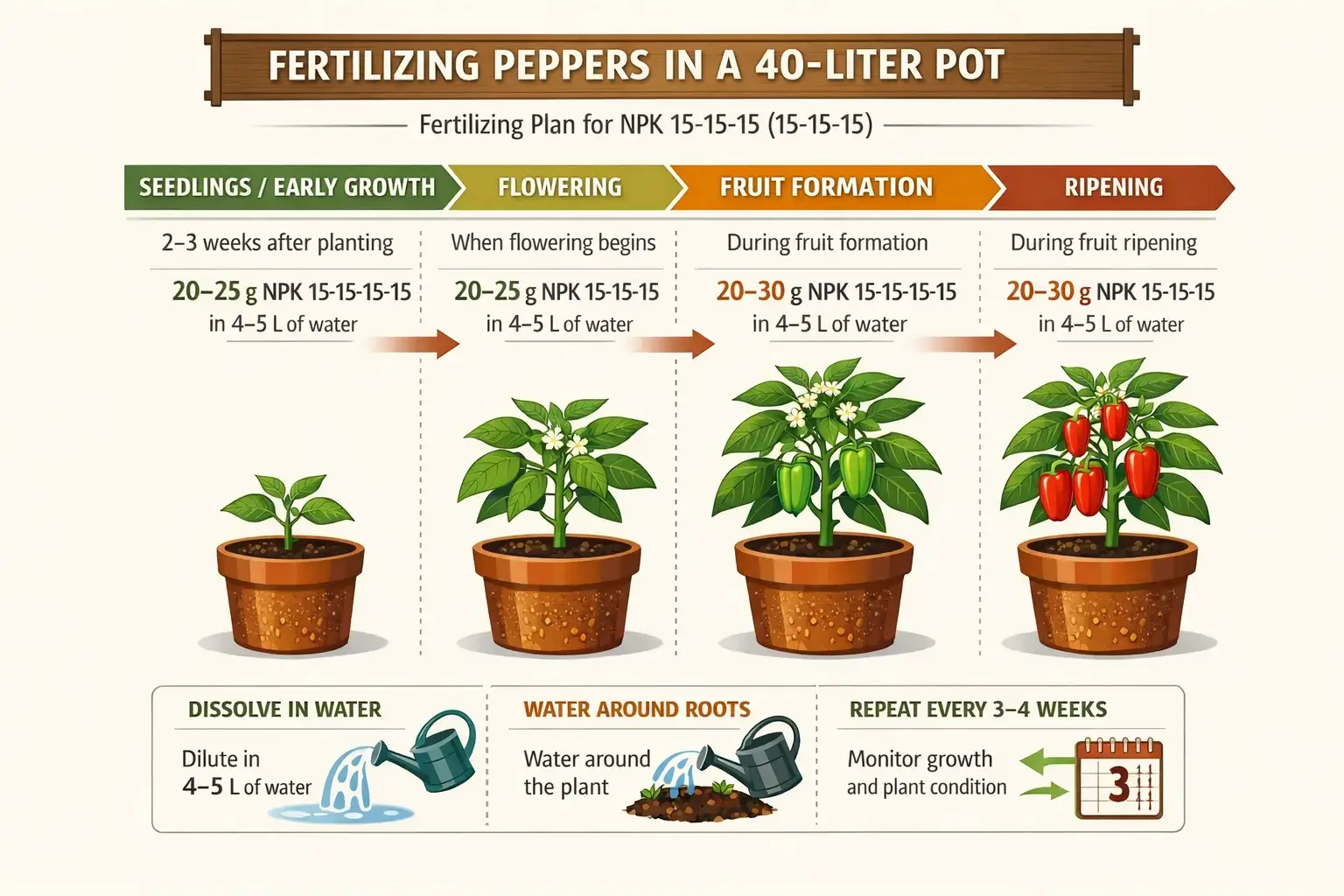 How to fertilize pepper plants with NPK fertilizer feeding guide